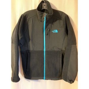 North Face Black & Turquoise Denali Fleece Jacket